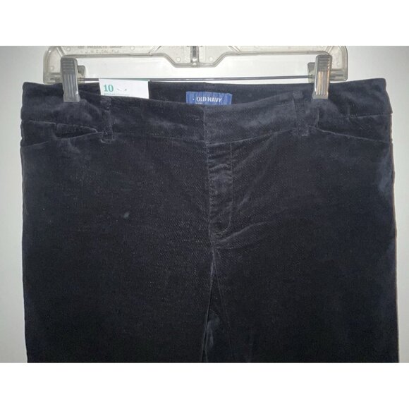 Old Navy Mid Rise Pixie Ankle Length Velvet Pants Size 10 Solid Black with Tags - Picture 2 of 9